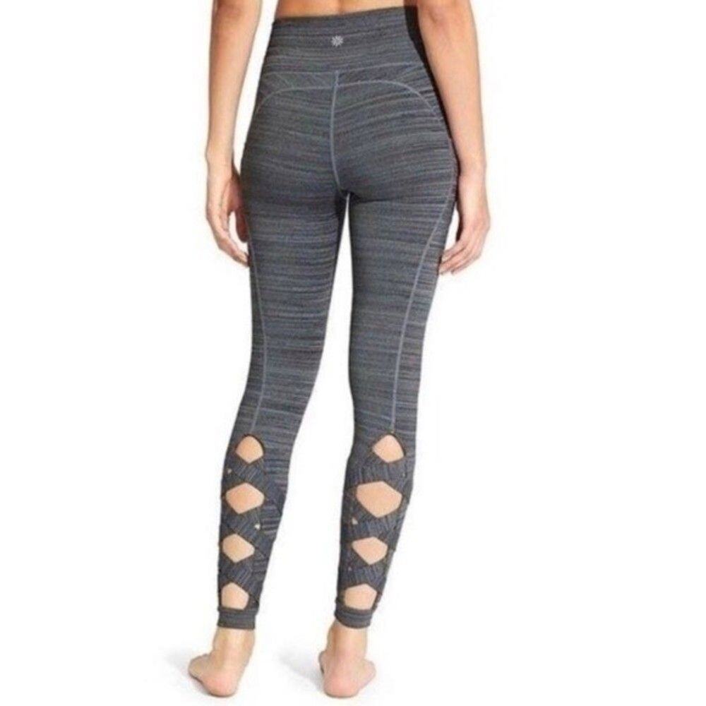 Athleta Chatarunga Criss Cross High‎ Rise Leggings Gray Extra Small